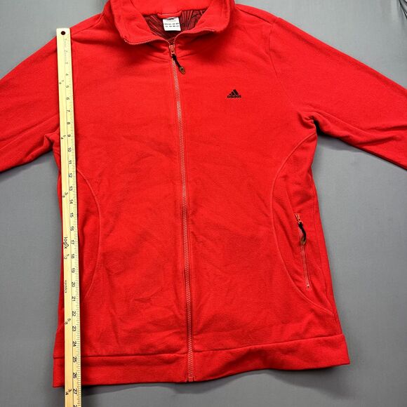 ADIDAS Men's Full Zip Jacket Size XL Cozy Fleece Red Athleisure Sports - Picture 4 of 14